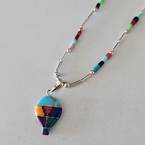 Hot Air Balloon Silver Necklace